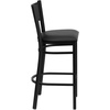 image:imageFlash Furniture HERCULES Series Black Grid Back Metal Restaurant Barstool  Cherry Wood Seat  Wood Seat Durable Construction Commercial UseBlack Vinyl SeatBlack Metal Frame