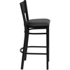 image:imageFlash Furniture HERCULES Series Black Grid Back Metal Restaurant Barstool  Cherry Wood Seat  Wood Seat Durable Construction Commercial UseBlack Vinyl SeatBlack Metal Frame