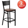 image:imageFlash Furniture HERCULES Series Black Grid Back Metal Restaurant Barstool  Cherry Wood Seat  Wood Seat Durable Construction Commercial UseCherry Wood SeatBlack Metal Frame