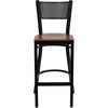 image:imageFlash Furniture HERCULES Series Black Grid Back Metal Restaurant Barstool  Cherry Wood Seat  Wood Seat Durable Construction Commercial UseCherry Wood SeatBlack Metal Frame
