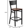 image:imageFlash Furniture HERCULES Series Black Grid Back Metal Restaurant Barstool  Cherry Wood Seat  Wood Seat Durable Construction Commercial UseCherry Wood SeatBlack Metal Frame