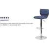 image:imageFlash Furniture Jeremy Contemporary Brown Vinyl Adjustable Height Barstool with Vertical Stitch Back and Chrome BaseBlue Fabric