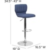 image:imageFlash Furniture Jeremy Contemporary Brown Vinyl Adjustable Height Barstool with Vertical Stitch Back and Chrome BaseBlue Fabric