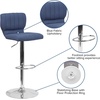 image:imageFlash Furniture Jeremy Contemporary Brown Vinyl Adjustable Height Barstool with Vertical Stitch Back and Chrome BaseBlue Fabric