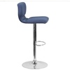 image:imageFlash Furniture Jeremy Contemporary Brown Vinyl Adjustable Height Barstool with Vertical Stitch Back and Chrome BaseBlue Fabric