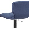 image:imageFlash Furniture Jeremy Contemporary Brown Vinyl Adjustable Height Barstool with Vertical Stitch Back and Chrome BaseBlue Fabric