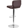image:imageFlash Furniture Jeremy Contemporary Brown Vinyl Adjustable Height Barstool with Vertical Stitch Back and Chrome BaseBrown Vinyl