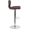 image:imageFlash Furniture Jeremy Contemporary Brown Vinyl Adjustable Height Barstool with Vertical Stitch Back and Chrome BaseBrown Vinyl