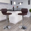 image:imageFlash Furniture Jeremy Contemporary Brown Vinyl Adjustable Height Barstool with Vertical Stitch Back and Chrome BaseBrown Vinyl
