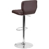 image:imageFlash Furniture Jeremy Contemporary Brown Vinyl Adjustable Height Barstool with Vertical Stitch Back and Chrome BaseBrown Vinyl