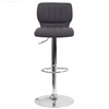 image:imageFlash Furniture Jeremy Contemporary Brown Vinyl Adjustable Height Barstool with Vertical Stitch Back and Chrome BaseCharcoal Fabric