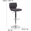 image:imageFlash Furniture Jeremy Contemporary Brown Vinyl Adjustable Height Barstool with Vertical Stitch Back and Chrome BaseCharcoal Fabric