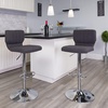 image:imageFlash Furniture Jeremy Contemporary Brown Vinyl Adjustable Height Barstool with Vertical Stitch Back and Chrome BaseCharcoal Fabric