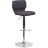 image:imageFlash Furniture Jeremy Contemporary Brown Vinyl Adjustable Height Barstool with Vertical Stitch Back and Chrome BaseCharcoal Fabric