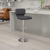image:imageFlash Furniture Jeremy Contemporary Brown Vinyl Adjustable Height Barstool with Vertical Stitch Back and Chrome BaseCharcoal Fabric