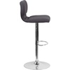 image:imageFlash Furniture Jeremy Contemporary Brown Vinyl Adjustable Height Barstool with Vertical Stitch Back and Chrome BaseCharcoal Fabric