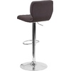 image:imageFlash Furniture Jeremy Contemporary Brown Vinyl Adjustable Height Barstool with Vertical Stitch Back and Chrome BaseCharcoal Fabric