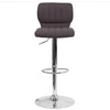image:imageFlash Furniture Jeremy Contemporary Brown Vinyl Adjustable Height Barstool with Vertical Stitch Back and Chrome BaseCharcoal Fabric