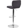 image:imageFlash Furniture Jeremy Contemporary Brown Vinyl Adjustable Height Barstool with Vertical Stitch Back and Chrome BaseCharcoal Fabric