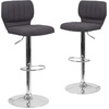 image:imageFlash Furniture Jeremy Contemporary Brown Vinyl Adjustable Height Barstool with Vertical Stitch Back and Chrome BaseCharcoal Fabric