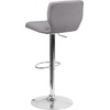 image:imageFlash Furniture Jeremy Contemporary Brown Vinyl Adjustable Height Barstool with Vertical Stitch Back and Chrome BaseGray Fabric