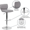 image:imageFlash Furniture Jeremy Contemporary Brown Vinyl Adjustable Height Barstool with Vertical Stitch Back and Chrome BaseGray Fabric