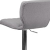image:imageFlash Furniture Jeremy Contemporary Brown Vinyl Adjustable Height Barstool with Vertical Stitch Back and Chrome BaseGray Fabric