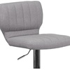 image:imageFlash Furniture Jeremy Contemporary Brown Vinyl Adjustable Height Barstool with Vertical Stitch Back and Chrome BaseGray Fabric