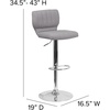 image:imageFlash Furniture Jeremy Contemporary Brown Vinyl Adjustable Height Barstool with Vertical Stitch Back and Chrome BaseGray Fabric