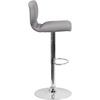 image:imageFlash Furniture Jeremy Contemporary Brown Vinyl Adjustable Height Barstool with Vertical Stitch Back and Chrome BaseGray Fabric