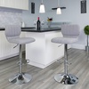 image:imageFlash Furniture Jeremy Contemporary Brown Vinyl Adjustable Height Barstool with Vertical Stitch Back and Chrome BaseGray Fabric