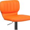 image:imageFlash Furniture Jeremy Contemporary Brown Vinyl Adjustable Height Barstool with Vertical Stitch Back and Chrome BaseOrange Vinyl