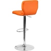 image:imageFlash Furniture Jeremy Contemporary Brown Vinyl Adjustable Height Barstool with Vertical Stitch Back and Chrome BaseOrange Vinyl