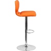 image:imageFlash Furniture Jeremy Contemporary Brown Vinyl Adjustable Height Barstool with Vertical Stitch Back and Chrome BaseOrange Vinyl