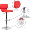 image:imageFlash Furniture Jeremy Contemporary Brown Vinyl Adjustable Height Barstool with Vertical Stitch Back and Chrome BaseRed Vinyl