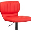 image:imageFlash Furniture Jeremy Contemporary Brown Vinyl Adjustable Height Barstool with Vertical Stitch Back and Chrome BaseRed Vinyl