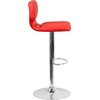 image:imageFlash Furniture Jeremy Contemporary Brown Vinyl Adjustable Height Barstool with Vertical Stitch Back and Chrome BaseRed Vinyl