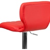 image:imageFlash Furniture Jeremy Contemporary Brown Vinyl Adjustable Height Barstool with Vertical Stitch Back and Chrome BaseRed Vinyl