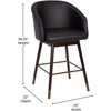 image:imageFlash Furniture Margo Commercial Grade MidBack Counter Stool  Black LeatherSoft Upholstery  Walnut Finish Beechwood Legs with Soft Bronze Accents  26 Barstool