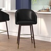image:imageFlash Furniture Margo Commercial Grade MidBack Counter Stool  Black LeatherSoft Upholstery  Walnut Finish Beechwood Legs with Soft Bronze Accents  26 Barstool