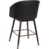 image:imageFlash Furniture Margo Commercial Grade MidBack Counter Stool  Black LeatherSoft Upholstery  Walnut Finish Beechwood Legs with Soft Bronze Accents  26 Barstool