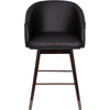 image:imageFlash Furniture Margo Commercial Grade MidBack Counter Stool  Black LeatherSoft Upholstery  Walnut Finish Beechwood Legs with Soft Bronze Accents  26 Barstool