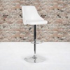 image:imageFlash Furniture Trieste Contemporary Adjustable Height Barstool in Black FabricWhite Leathersoft