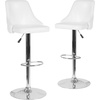 image:imageFlash Furniture Trieste Contemporary Adjustable Height Barstool in Black FabricWhite Leathersoft