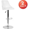 image:imageFlash Furniture Trieste Contemporary Adjustable Height Barstool in Black FabricWhite Leathersoft