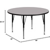 image:imageFlash Furniture Wren 48 Round Grey Thermal Laminate Activity Table  Height Adjustable Short LegsGrey
