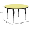 image:imageFlash Furniture Wren 48 Round Grey Thermal Laminate Activity Table  Height Adjustable Short LegsYellow