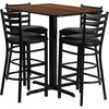 image:imageFlash Furniture 24W x 42L Rectangular Black Laminate Table Set with 4 Ladder Back Metal Barstools  Black Vinyl Seat  24W x 42L Laminate Tabletop Ladder Back Metal Barstools Black Vinyl SeatWalnut TopBlack Vinyl Seat
