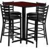 image:imageFlash Furniture 24W x 42L Rectangular Black Laminate Table Set with 4 Ladder Back Metal Barstools  Black Vinyl Seat  24W x 42L Laminate Tabletop Ladder Back Metal Barstools Black Vinyl SeatMahogany TopBlack Vinyl Seat