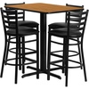 image:imageFlash Furniture 24W x 42L Rectangular Black Laminate Table Set with 4 Ladder Back Metal Barstools  Black Vinyl Seat  24W x 42L Laminate Tabletop Ladder Back Metal Barstools Black Vinyl SeatNatural TopBlack Vinyl Seat